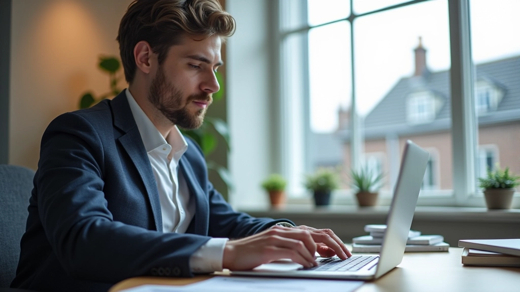 Laptop scherm met e-mailcampagne dashboard, kantoor setting, daglicht